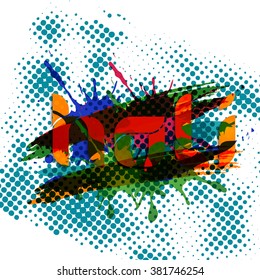 Vector colorful illustration for Indian festival holi, colorful spalsh and pichkari.