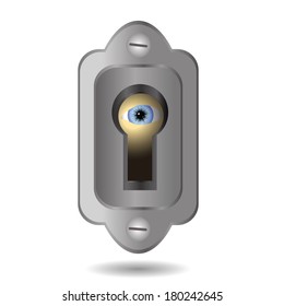 Vector colorful illustration with  key hole for your design