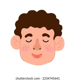 Ilustración vectorial colorida de un chico amable aislado en fondo blanco
