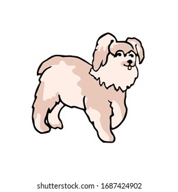 Vector colorful illustration little puppy. Can be used for postcard, banner, t-shirt print, invitation, greeting card, poster