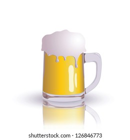 Vector Colorful Illustration with Mug of Beer for Your Design.