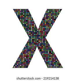 vector colorful illustration with multicolor letter X on  a white background