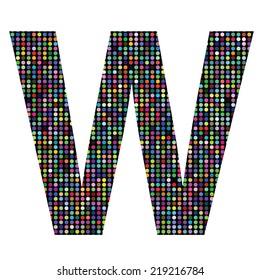 vector colorful illustration with multicolor letter W on  a white background