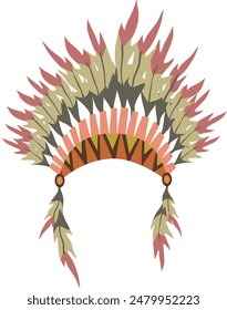 Vektorgrafik Bunte Illustration des Indianerhäuptlings mit Federn
