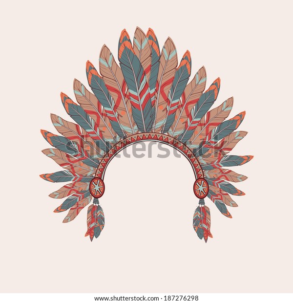 Vector Colorful Illustration Native American Indian Stock Vector ...