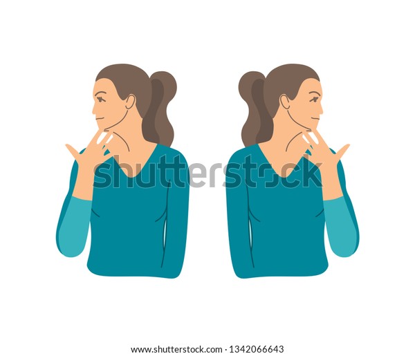 Vector Colorful Illustration Neck Exercises By Stock Vector (Royalty ...