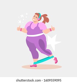 Vector colorful illustration on the theme of sport, healthy lifestyle, gym, workout. Training woman in sportswear. Female cartoon character. Flat design illustration