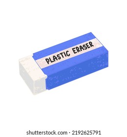 Ilustración vectorial colorida del borrador plástico aislado en fondo blanco