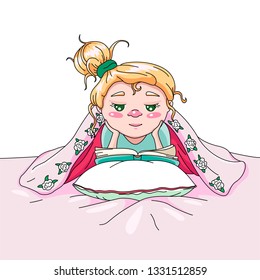 Vector colorful illustration with reading child