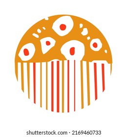 Vector colorful illustration of Round Doodle Pattern isolated on white background