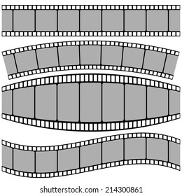 Vector Colorful Illustration with Set of Film Strip on a White Background