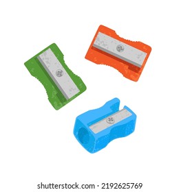 Vector colorful illustration Set of Sharpener isolated on white background