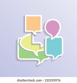 Vector Colorful Illustration with Speech Bubbles  for Your Design.