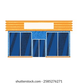 Vector Colorful Illustration of Store Building Isolated on White Background
