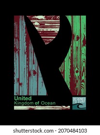 Vector colorful illustration of surfboard silhouette with wooden texture in the background. Art for prints on t-shirts, posters, etc...