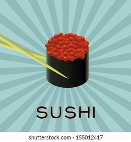 Vector colorful illustration of sushi