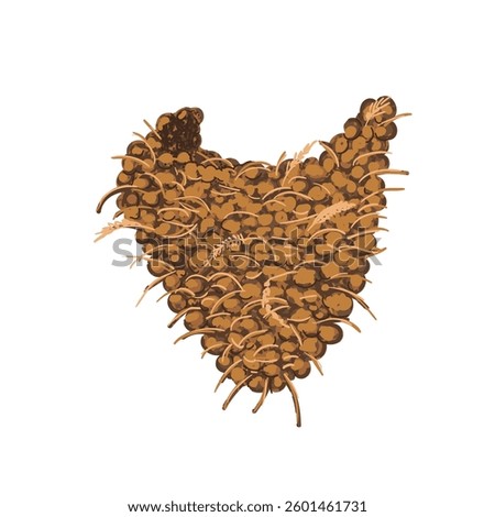 Vector Colorful Illustration of Swallow Nest Isolated on White Background