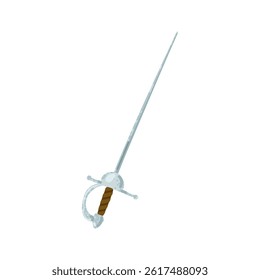 Vector Colorful Illustration of Sword Isolated on White Background