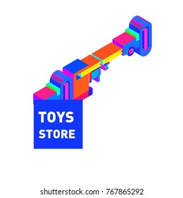 Vector colorful illustration for toy shop logo, icon, and badge