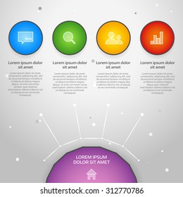 Vector colorful info graphic elements, background for web design, diagram, work flow or presentation and info graphic.