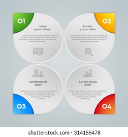 Vector colorful info graphic elements, background for web design, diagram, work flow or presentation and info graphic.