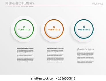 Vector colorful info graphics 3 steps.