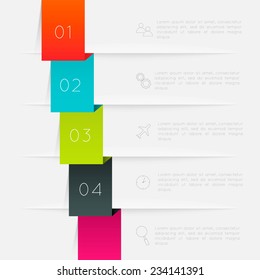 Vector colorful info graphics, trendy colors. Vector illustration can be used for workflow layout, diagram, number options, web design.