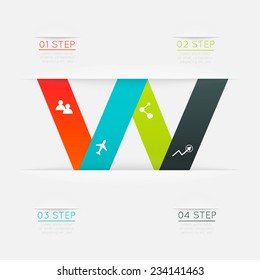 Vector colorful info graphics, trendy colors. Vector illustration can be used for workflow layout, diagram, number options, web design.
