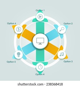 Vector colorful info graphics, trendy colors. Vector illustration can be used for workflow layout, diagram, number options, web design.