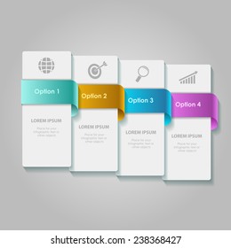 Vector colorful info graphics, trendy colors. Vector illustration can be used for workflow layout, diagram, number options, web design.