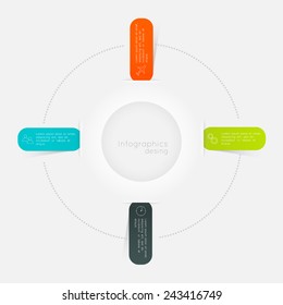 Vector colorful info graphics, trendy colors. Vector illustration can be used for workflow layout, diagram, number options, web design.