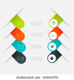 Vector colorful info graphics, trendy colors. Vector illustration can be used for workflow layout, diagram, number options, web design.