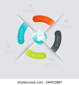 Vector colorful info graphics, trendy colors. Vector illustration can be used for workflow layout, diagram, number options, web design.