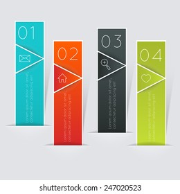Vector colorful info graphics, trendy colors. Vector illustration can be used for workflow layout, diagram, number options, web design.