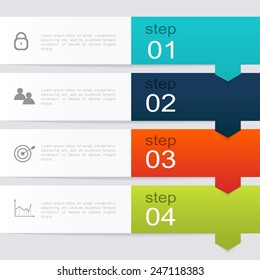Vector colorful info graphics, trendy colors. Vector illustration can be used for workflow layout, diagram, number options, web design.