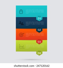 Vector colorful info graphics, trendy colors. Vector illustration can be used for workflow layout, diagram, number options, web design.