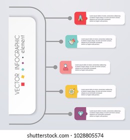 Vector colorful info graphics for your business presentations. Can be used for website layout, numbered banners, diagram, horizontal cutout lines, web design.