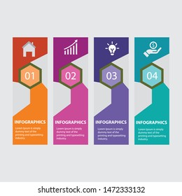 Vector colorful info graphics for your business presentations. Can be used for website layout, numbered banners, diagram, horizontal cutout lines, web design