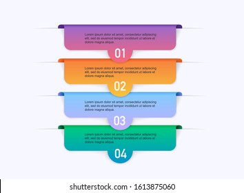Vector colorful info graphics for your business presentations. Can be used for website layout, numbered banners, diagram, horizontal cutout lines, web design.