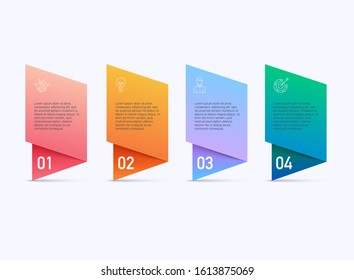 Vector colorful info graphics for your business presentations. Can be used for website layout, numbered banners, diagram, horizontal cutout lines, web design.