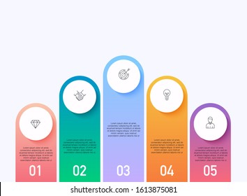 Vector colorful info graphics for your business presentations. Can be used for website layout, numbered banners, diagram, horizontal cutout lines, web design.