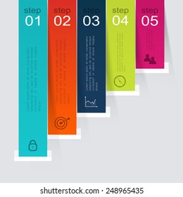 Vector colorful info graphics for your business presentations. Can be used for info graphics, graphic or website layout vector, numbered banners, diagram, horizontal cutout lines, web design. 