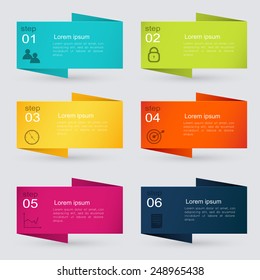 Vector colorful info graphics for your business presentations. Can be used for info graphics, graphic or website layout vector, numbered banners, diagram, horizontal cutout lines, web design. 