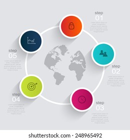 Vector colorful info graphics for your business presentations. Can be used for info graphics, graphic or website layout vector, numbered banners, diagram, horizontal cutout lines, web design. 