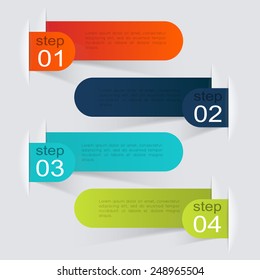 Vector colorful info graphics for your business presentations. Can be used for info graphics, graphic or website layout vector, numbered banners, diagram, horizontal cutout lines, web design. 