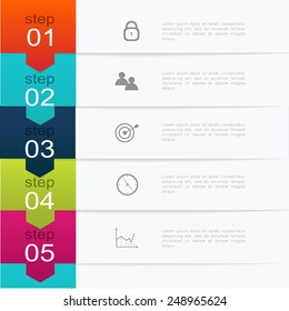 Vector colorful info graphics for your business presentations. Can be used for info graphics, graphic or website layout vector, numbered banners, diagram, horizontal cutout lines, web design. 
