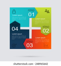 Vector colorful info graphics for your business presentations. Can be used for info graphics, graphic or website layout vector, numbered banners, diagram, horizontal cutout lines, web design. 