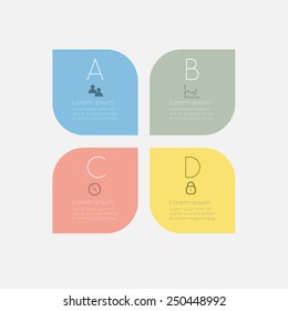 Vector colorful info graphics for your business presentations. Can be used for info graphics, graphic or website layout vector, numbered banners, diagram, horizontal cutout lines, web design. 