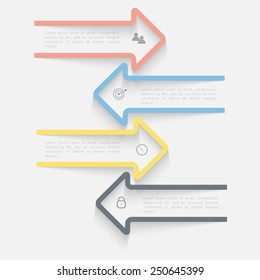 Vector colorful info graphics for your business presentations. Can be used for info graphics, graphic or website layout vector, numbered banners, diagram, horizontal cutout lines, web design. 