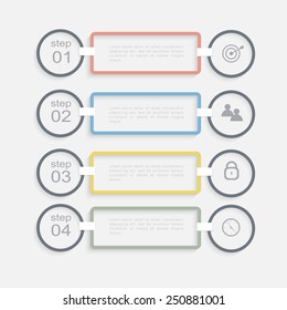 Vector colorful info graphics for your business presentations. Can be used for info graphics, graphic or website layout vector, numbered banners, diagram, horizontal cutout lines, web design. 